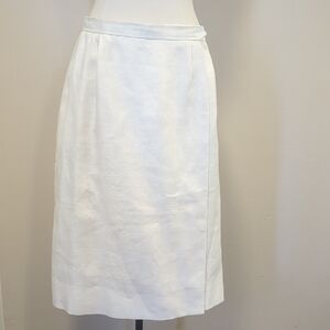 YSL. Yves Saint Laurent White Linen Wrap Around Skirt